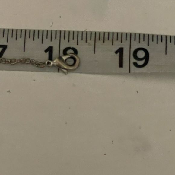 18” silver tone chain necklace & 1” engravable pendant & 30 bezel set crystals - Picture 7 of 9